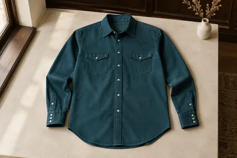 Chemise western Levi’s Barstow en coton présentée à plat, avec poches poitrine et fermeture à pressions